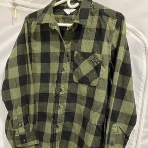 Women's Green/Black Plaid Flannel. Like New. Sz. S